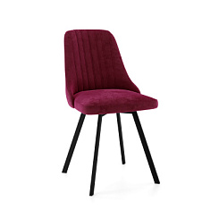 Стул обеденный Лора велюровый, металлокаркас (Каркас черный №81 тк. коллекции Nella бордо 200)