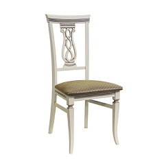 Стул Валерия (тон белый RAL9003 + патина серебро тк. Арш Оскар Беж Ж5.04) Стул Валерия (тон белый RAL9003 + патина серебро тк. Арш Оскар Беж Ж5.04)